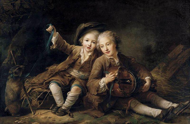 Francois-Hubert Drouais The Children of the Duc de Bouillon china oil painting image